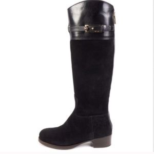 Tory Burch Jenna tall suede boot (black)